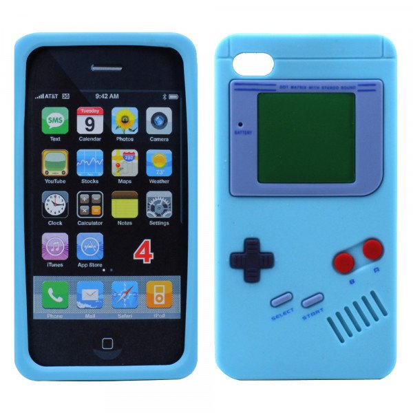 Wholesale iPhone 4 4S 3D Gameboy Case (Turquoise)